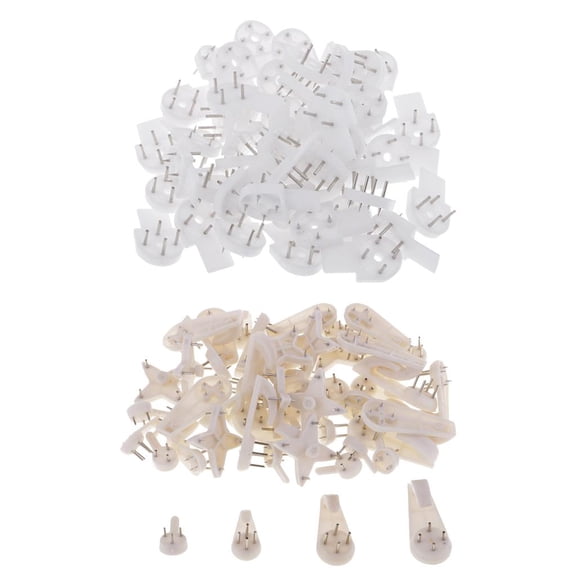 GUOOL 100 Pieces Non-Trace Wall Picture Hook Wedding Photos Mirror Wall Studs,Multi Function Picture-Hanging Hooks Clock Hanger