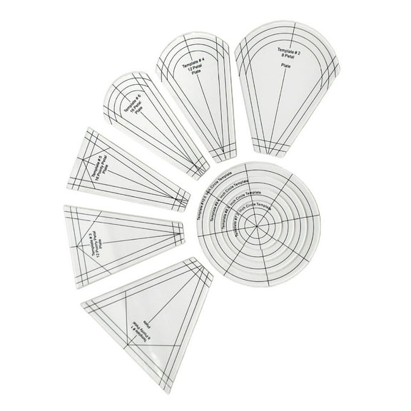 GUOOL 10pcs Regular Plate Template Acrylic Clear Quilting Patchwork Ruler Sewing Frames Stencils for Domestic Sewing Machine DIY Craft Tool