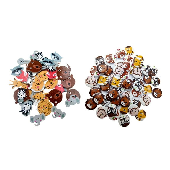 GUOOL 10x Retro Cartoon Wood Buttons Baby Clothing Sewing Cardmaking Scrapbooking