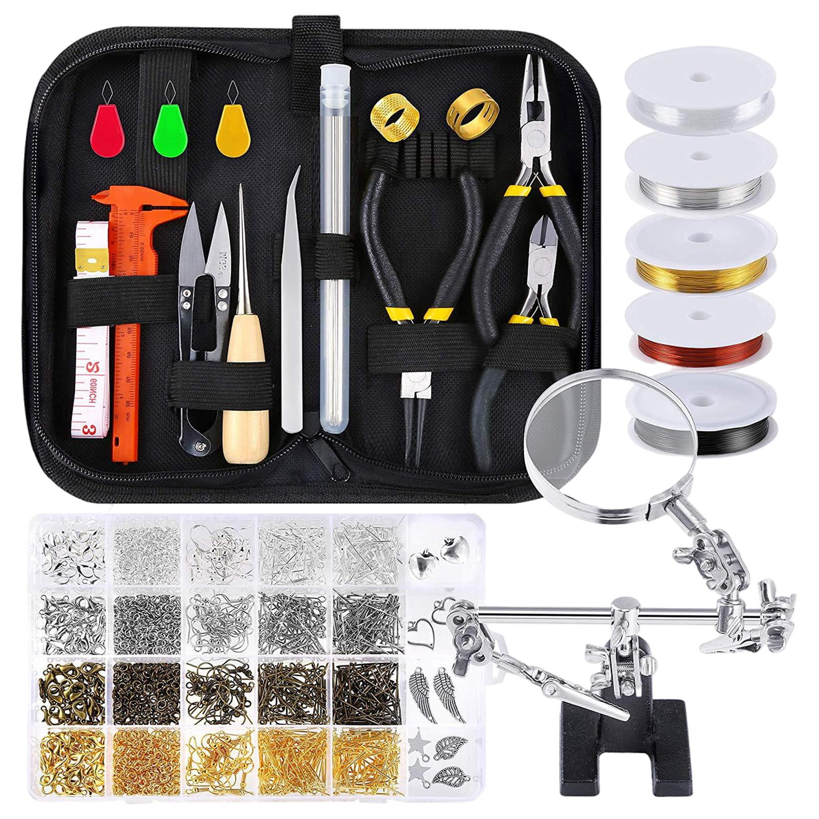 GUOOL 1116pcs Jewelry Kit with Jewelry Pliers Tools Jewelry Wire And Jewelry Accessories for Earrings, Necklaces, Bracelets Jewelry Making And Repair