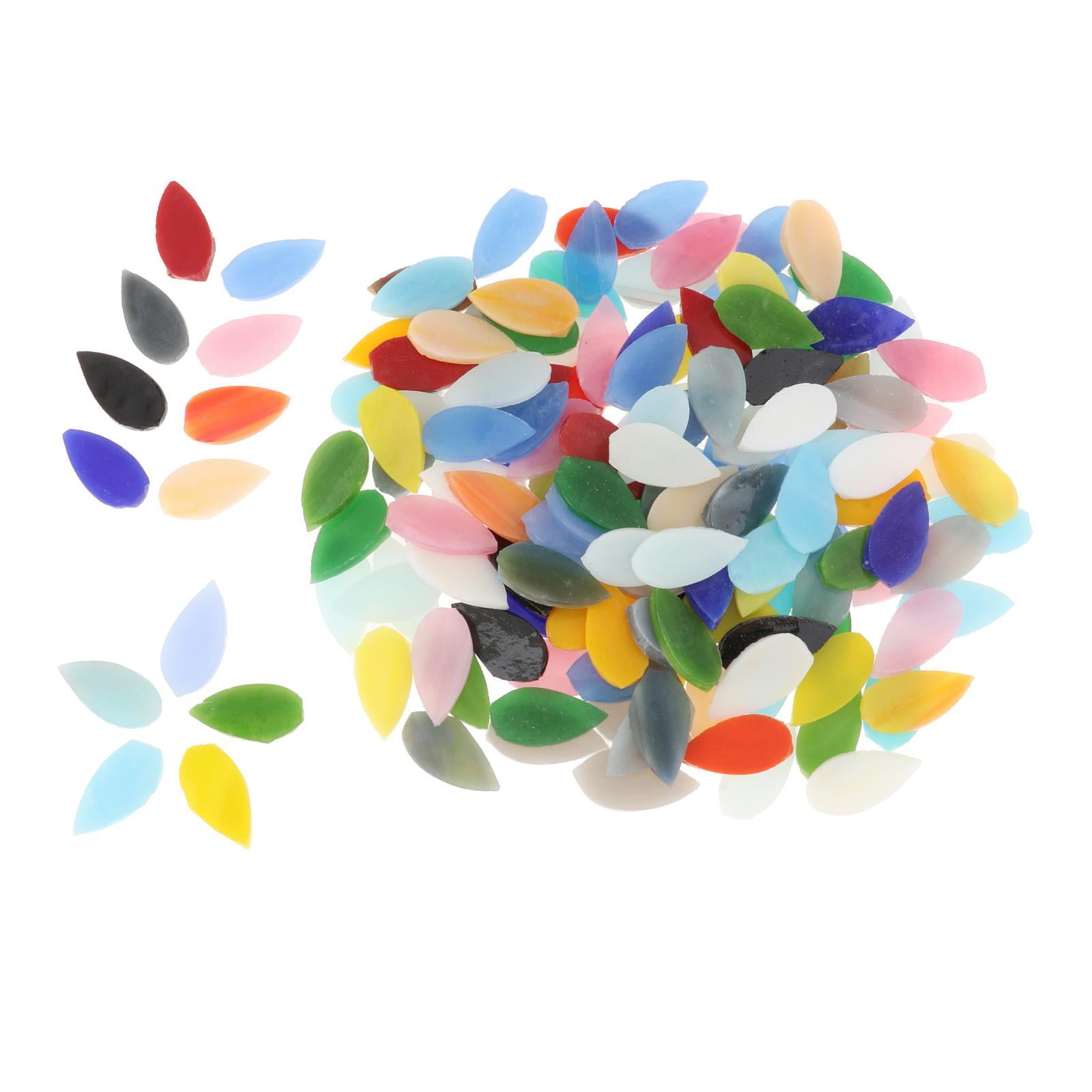 GUOOL 150 Pieces Mixed Glass Mosaic Tiles for Crafts Cathedral Stained Glass Pieces - for Garden Tables, Seats, Pots, Planters Decoration