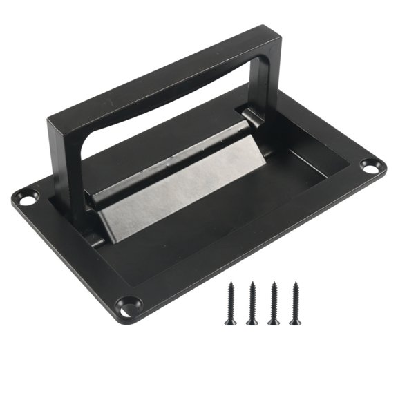 GUOOL 2 Count Low Profile Recessed Handle Foldable Grip Matte Black 110x68mm Flush Pull for Workshop Utility Panels Doors