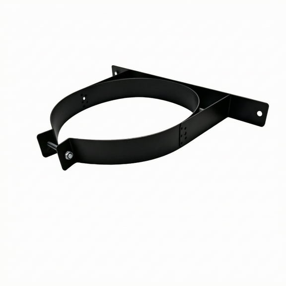 GUOOL 2 Pack Black Steel Chimney Pipe Support Bracket Wall Mount Clamp Adjustable Diameter 2.76-7.87 Inches for Heating Stove Venting