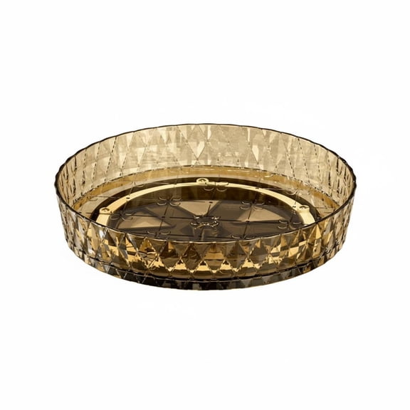 GUOOL 2 Pack Rotating Tray Turntable with Diamond Pattern Raised Edge 4 3cm Rim for Kitchen Seasoning Rack Bathroom Counter Organizer and Pantry Shelf
