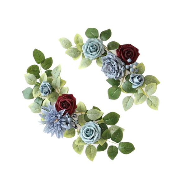 GUOOL 2 Pieces Wedding Arch Flowers Welcome Sign Decorations Rustic Greenery Leaves Artificial Flowers Corner Flowers for Reception G