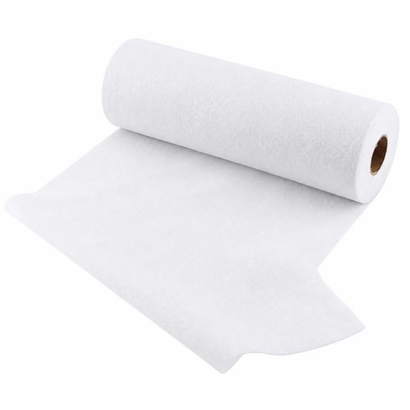 GUOOL 2 Rolls Single Sided Fusible Fleece Interfacing White 49cm X 5 Yard Heat Resistant Washable Fabric Support for Tote Bags and Quilts