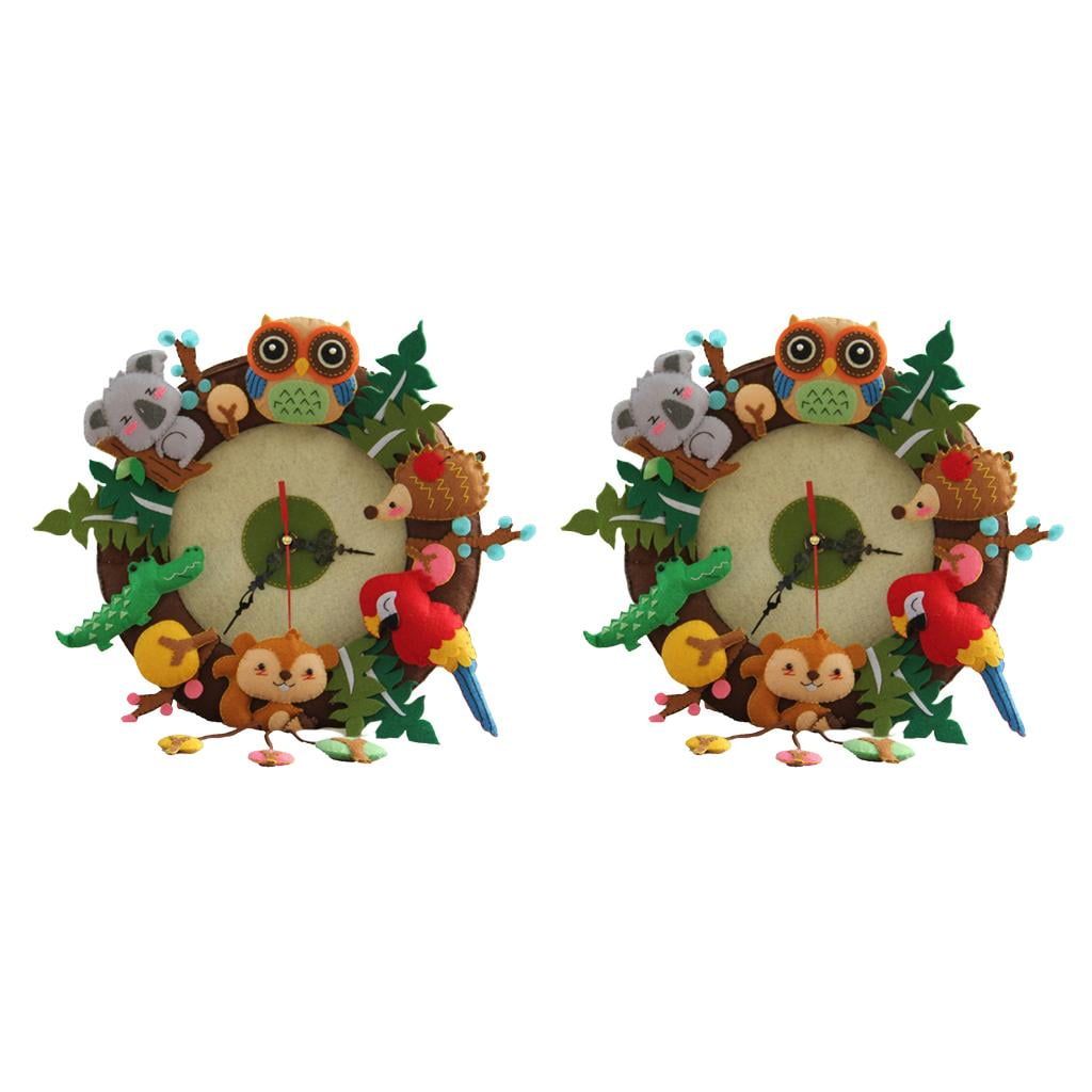 GUOOL 2 Sets Non-woven Fabric Felt Applique For DIY Forest Animal Beginners Sewing Kits Fun Beginning DIY Crafting for Girls and Boys