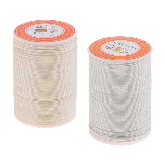 GUOOL 2 Spool Sewing Waxed Thread 0.45mm Round for Leather Craft DIY, Polyester, Waxed Thread For Leather Work Jewellery Making Shoes or Bag DIY