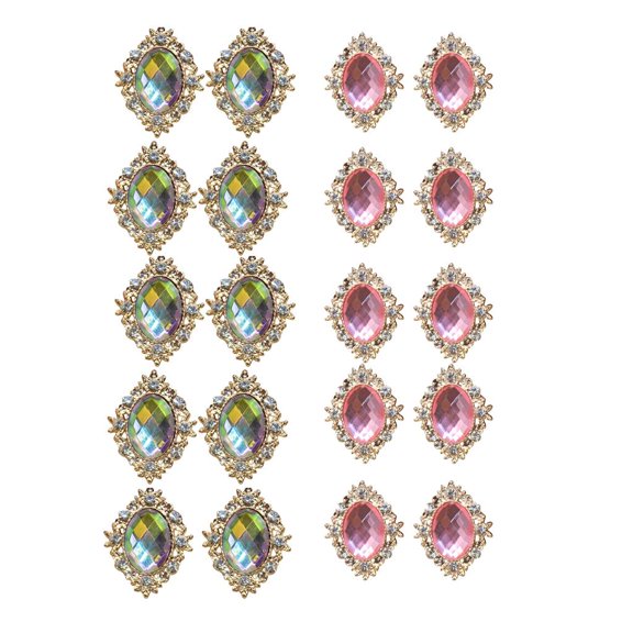 GUOOL 20 Pieces Rhinestone Embellishment Crystal Flatback Button for Scrapbook DIY Phone Case Hairbow Decor Accessories