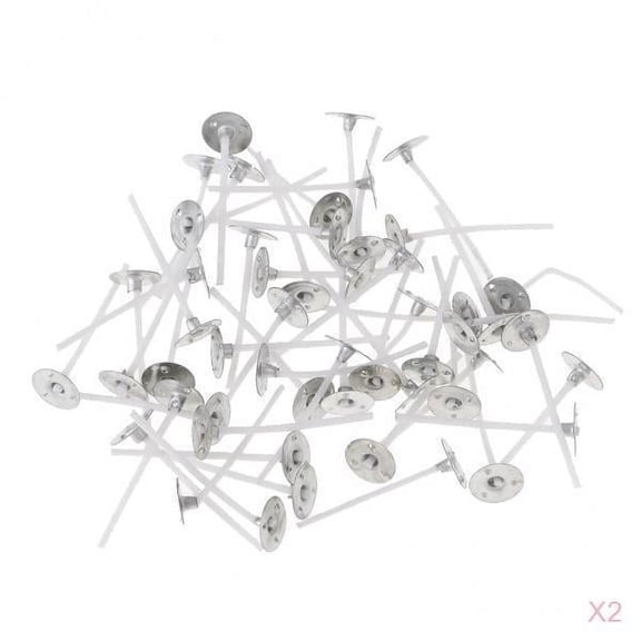 GUOOL 200 Pieces NATURAL COTTON CORE CANDLE WICKS WITH TABS FOR CANDLE MAKING 35mm Perfect for making votive, container (jars, tins) and tealight candles floating candles