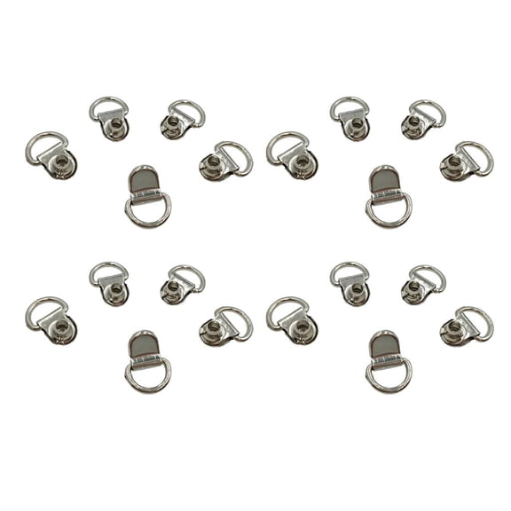 GUOOL 20pcs Boot Lace Hooks Fittings with Rivets for Repair Camp Hike Accessories - Silver, 9x14mm