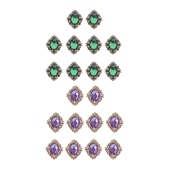 GUOOL 20x DIY Round Bling Flatback Buttons, Embellishments for Crafting, Jewellery Making Clothes, Phone Case Making, Bags Ornaments, Scrapbook, Card Making , Green Purple