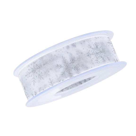 GUOOL 22 Yards Snowflake Ribbon DIY Christmas Gifts Wrapping Home Decoration Crafts for Flower Making Art Supplies Holiday Party Valentines Day , Silver