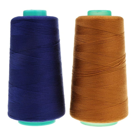 GUOOL 2Pcs/set Yellow Navy Blue All Purpose Sewing Thread Cones (3000 Yards Each) Polyester Thread Spools for Sewing, Quilting, Overlock, Hand Embroidery