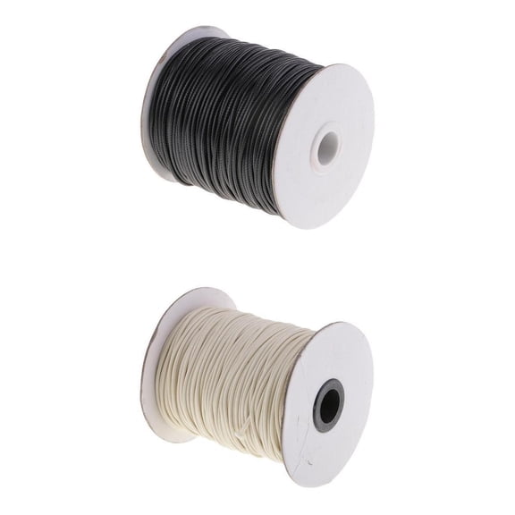 GUOOL 2pcs 2mm Waxed Cotton Cord Beading String DIY Jewelry Making Macrame Supplies