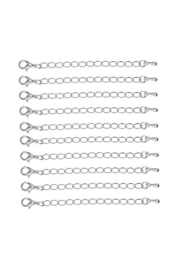 2x 10 / 20pcs Stainless Steel Extension Chain Chain Extensions for Necklaces Stainless Steel Jewelry Chains Extender Chains
