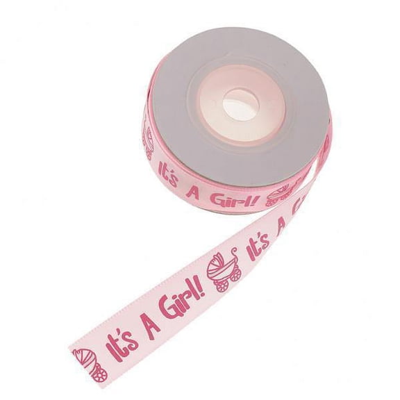 GUOOL 2x 10 Yard Spool/Roll Grosgrain Pink Satin Ribbon Baby Shower Christening crafts Pram 15mm