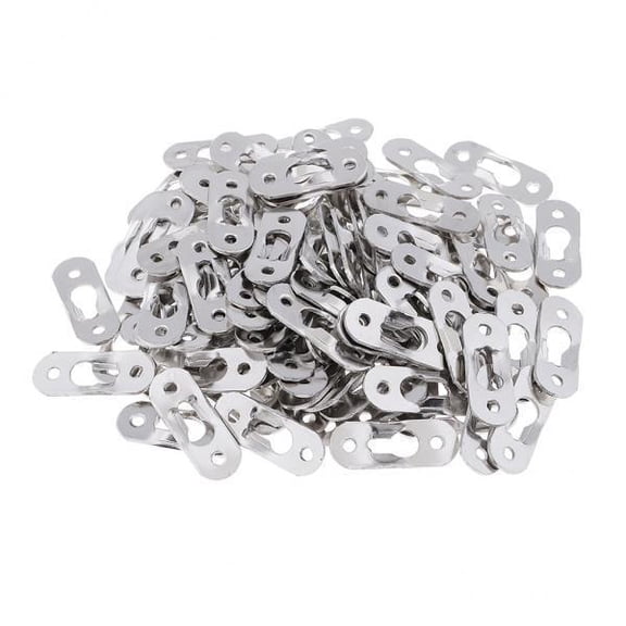 GUOOL 2x 100 Pcs Sliver Plated Metal Keyhole Picture Hanger Fasteners Hooks 37x13.5mm