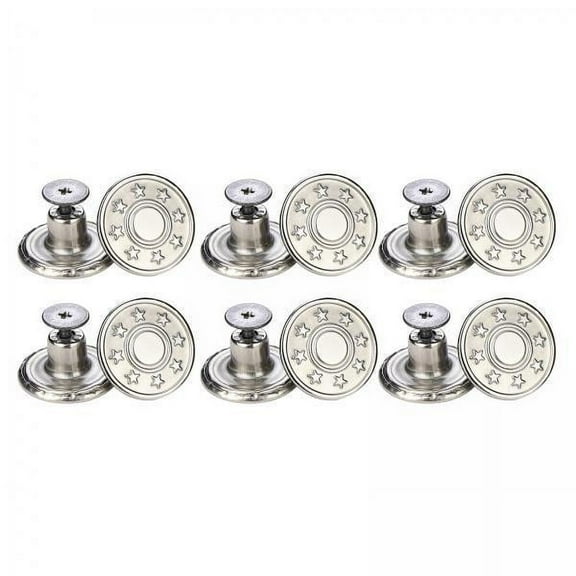 GUOOL 2x 12 Pcs Buttons for pants 17mm Metal Jean Button Replacement with Tool No Sewing Button Kit for pants Pants