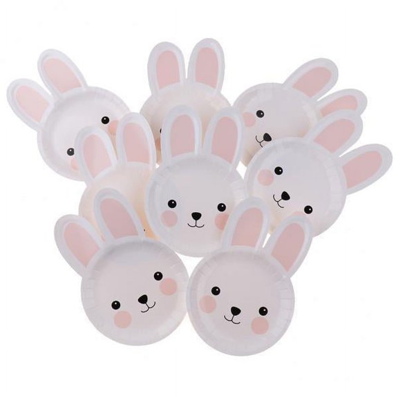 GUOOL 2x 8 X Happy Easter, Paper , Rabbit, Party, Birthday, Dishware, Decor