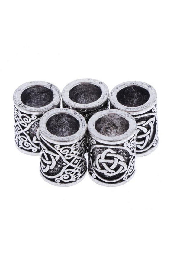 2x Beard Dreadlocks Beads Runes Knots Runes Bracelet Findings Jewellery (5 Pcs)