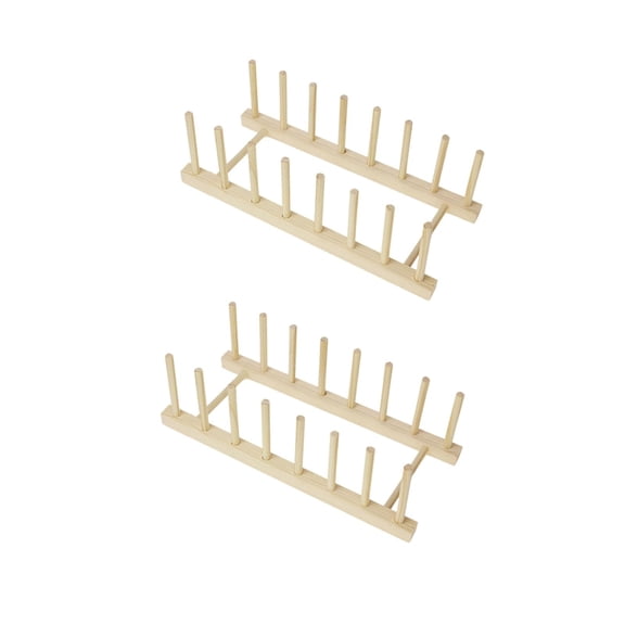 GUOOL 2x -Function Wood Thread Stand Rack Holds Organizer Spool Cone Embroidery Machine Sewing Storage Holder Sewing Quilting Bobbin Holder Craft Tools