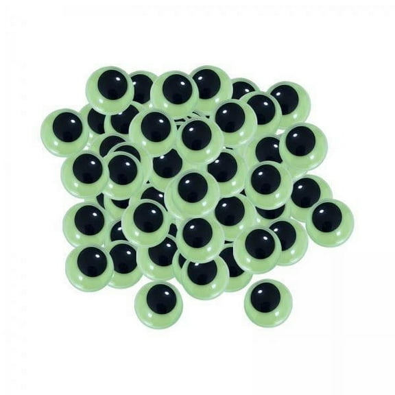 GUOOL 2xGlow in The Dark Googly Wiggle Eyes Sticker, Luminous Movable Eyes, Self Sticky for Decoration, Scrapbooking Crafts, Soft Toys, Handmade DIY , 4 Pcs