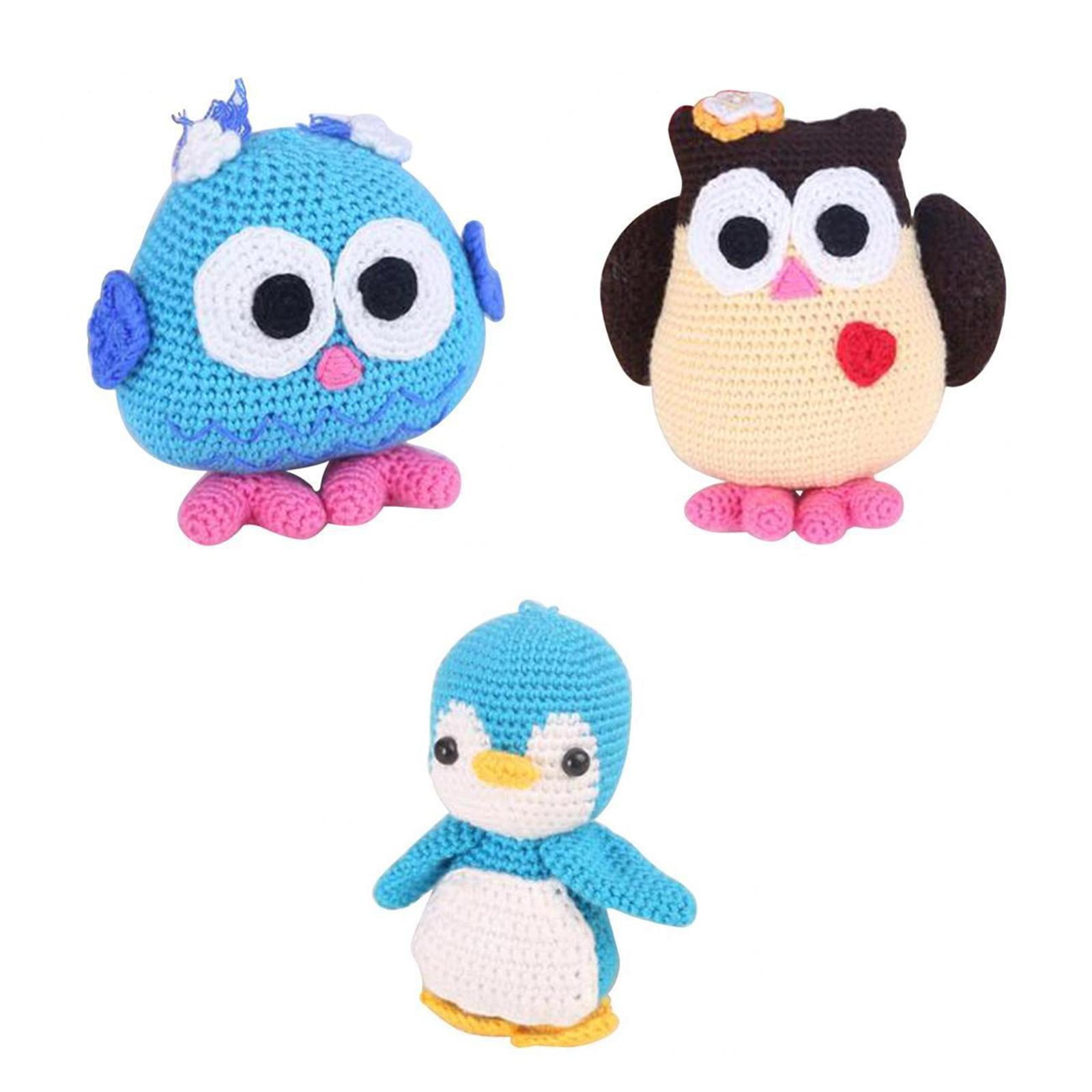 GUOOL 3 pieces Knitting Set Crochet Weaving Kit Ornament Cute Handcrafts Colorful Dolls Making Decorative Crafts DIY Beginners Accessories