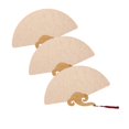 thumbnail image 1 of GUOOL 3Pcs Ancient Fans Paper Hand Fans Double Sided Blank Handmade Fans Round Fans Chinese Paper Fans for Home Decoration Crafting E, 1 of 9