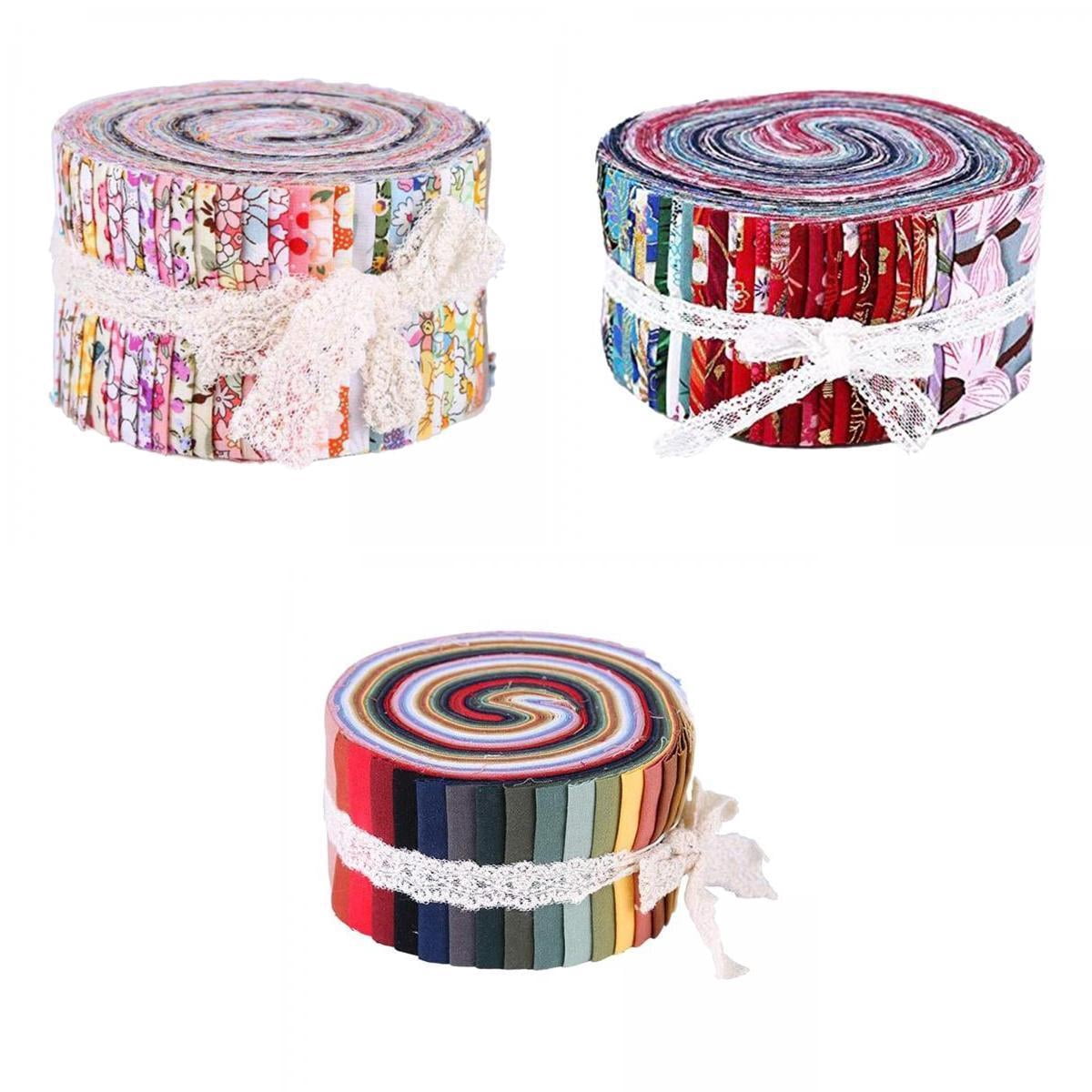GUOOL 3x 36Pcs Colorful Roll Up Cotton Fabric Strips Sewing Quilting Craft Fabric