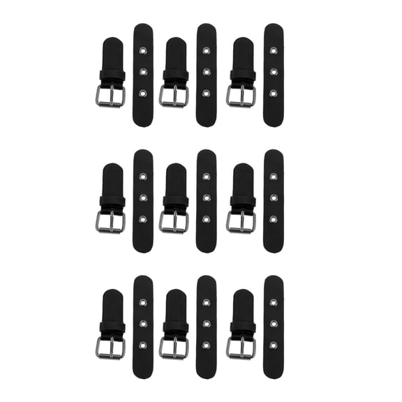 GUOOL 3x 3x Vintage Sew on PU Leather Pin Toggle Buttons Fasteners Replacement Leather Bag Buckles 14.2cm X 2.6cm - Black