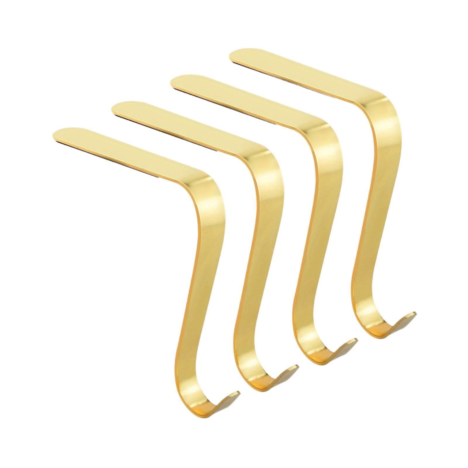 Gold Metal Non-Slip Christmas Stocking Holders Set