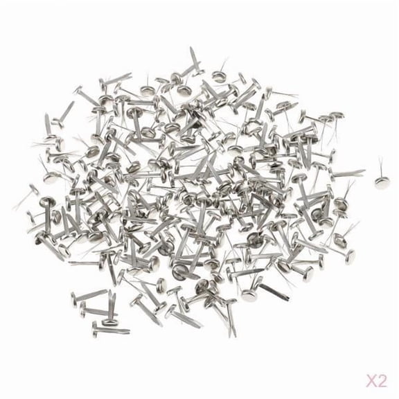 GUOOL 400 Pieces Mini Silver Metal Brads Paper Fastener For Scrapbooking Cardmaking Paper Craft DIY 6 X 13mm