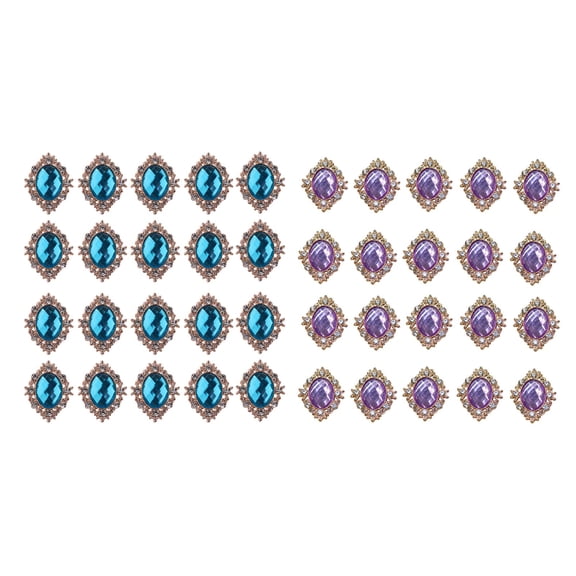 GUOOL 40pcs Round Bling Flatback Buttons Embellishments for DIY Handcrafts Clothes Phone Case Making Bags Ornaments Headband Scrapbook Blue Violet