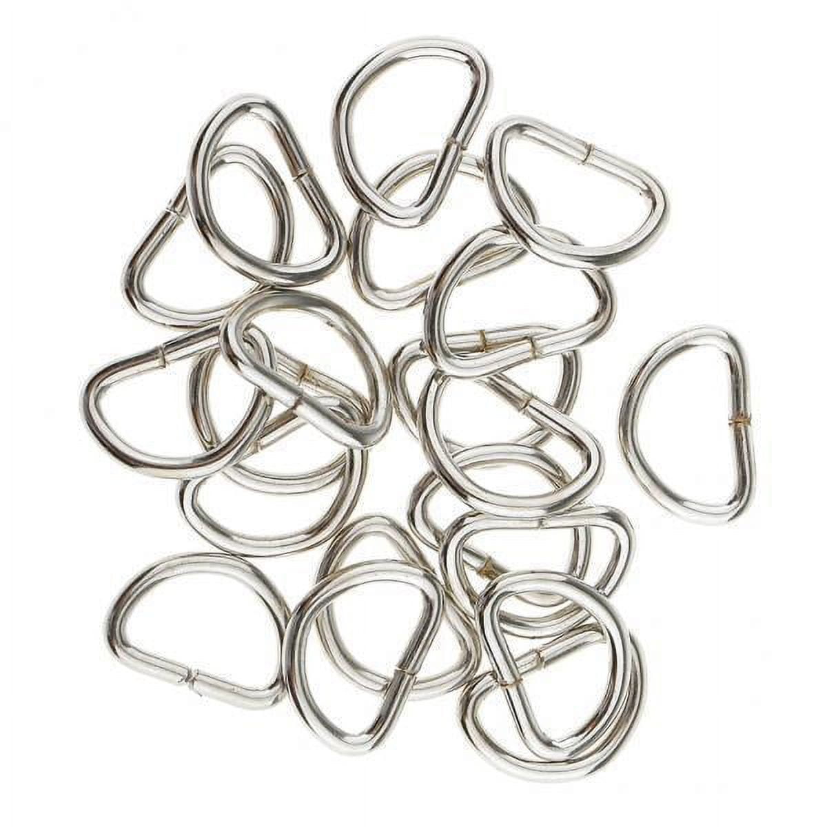 GUOOL 4x100 Pieces Alloy DIY D Dee Rings for Webbing Strapping 10x6x1.5mm White 4 Pcs