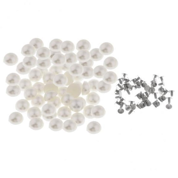 GUOOL 4x100pcs Imitation Pearl Rivets Studs for Bridal Dress Leathercraft Decor 8mm 4 Pcs