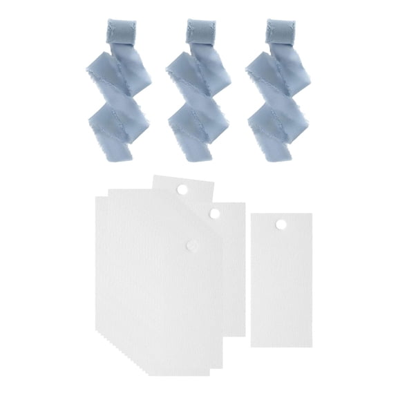 GUOOL 50 Pieces Place Cards For Table Name Place Cards For Table Setting Party Supplies Weddings Name Cards Blank With Ribbon blank Seat Card Reserved Seat Signs Versatile Suitable For blue