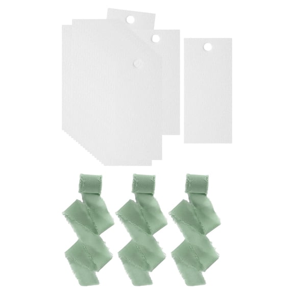 GUOOL 50 Pieces Place Cards For Table Name Place Cards For Table Setting Party Supplies Weddings Name Cards Blank With Ribbon blank Seat Card Reserved Seat Signs Versatile Suitable For green