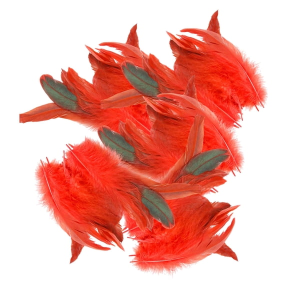 GUOOL 50x Feathers for Crafts Colors Feathers Handicraft Accessories Decorative Feathers for Holidays Hats Costumes Wedding Cosplay Red