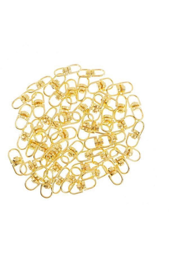 5x50 Pieces Swivel Key Ring Connectors Two Ended Key Chain Links 19mm Gold