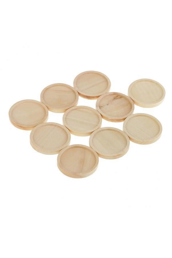 6-10pack 10 Pcs Stone Base Support Blank Round Setting Base Charm Cabochon Wood 6 Pcs