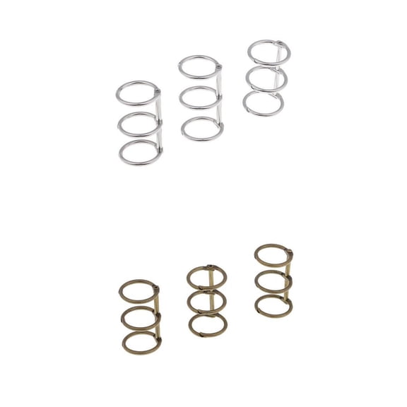 GUOOL 6Pcs Metal Loose Leaf Binder Rings Binding Spines Combs for Loose-Leaf Paper Notebook Diary DIY Photo Album Binding, School Office Supplies