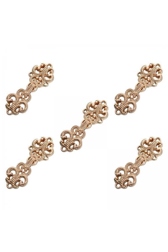 6x5Pcs Cloak Clasp Fasteners Clasp Closure Buttons for Costumes Sweater Outfit Gold
