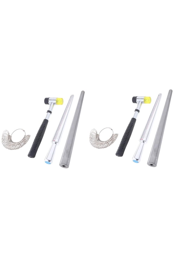 8 Pieces Jewelry Ring Making Kit, Ring Sizer, Thorn, Rubber Hammer Diy Jewelry