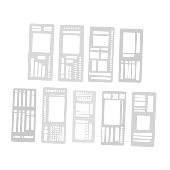 GUOOL 9-piece Set of Journal Templates, DIY Drawing Templates, Checklists, Craft Tools, Drawing Tools, Planner Templates for Diaries And Greeting Cards