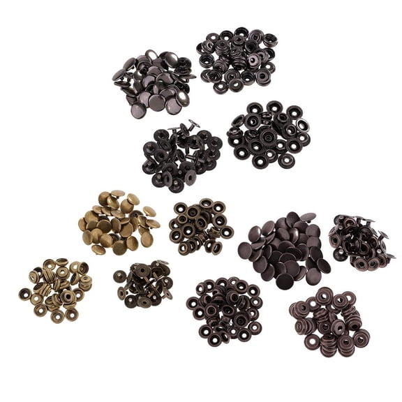 GUOOL 90 Sets Metal Snap Fasteners Popper Press Stud Buttons For Leather Clothes Bags