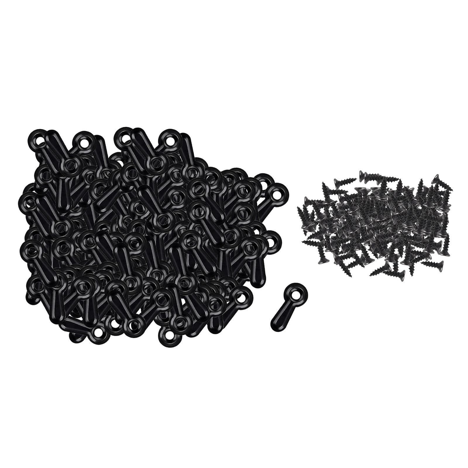GUOOL Black Buttons Fixing Fasteners Photo Hardware Backing Clips and 300 Screws for Hanging Picture Drawing Photos Surface Plated