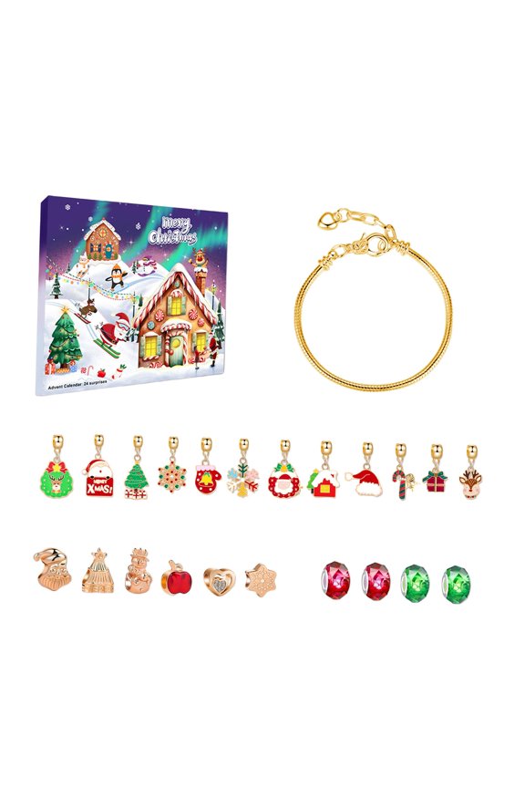 Bracelet Beads Pendants Christmas Surprise Present Snow House