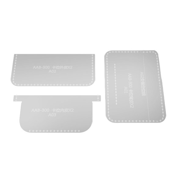 GUOOL Card Bag Leather Stencils Leather Pattern Template Acrylic Clear Purse Making Wallet Leather Templates for Knitting Patchwork