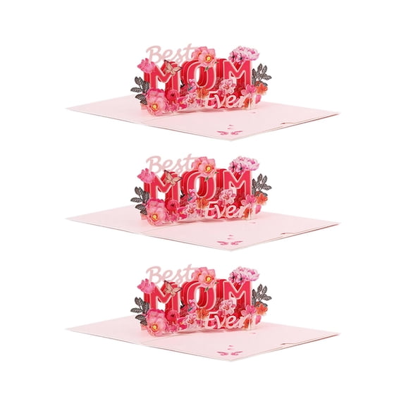 GUOOL Cards, for Birthday, Flower , Birthday Card, Mother's Day Card for Wife, Mom, Grandma, Sister, Girlfriend, Daughter , 3Pcs